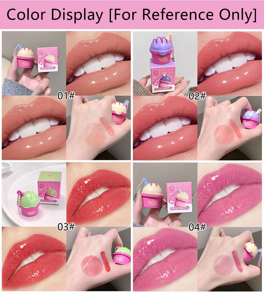 1pc Ice Cream Solid Lip Gloss, Lip Cosmetic, Hydrating and Long-Lasting, Natural Finish, Perfect for Holidays, Christmas, Halloween, Thanksgiving Gifts, Hydrating Lip Treatment