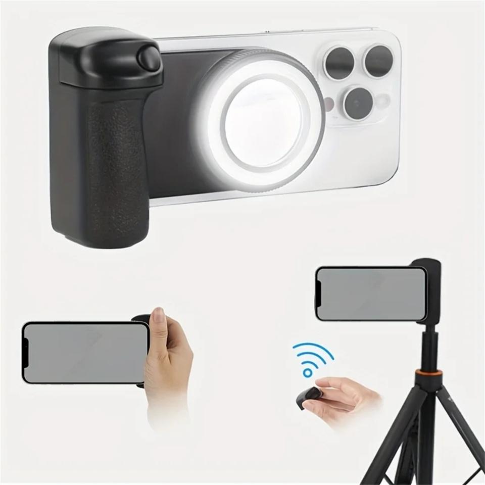 Bluetooth-compatible Compatible Shutter Selfie Stick with Flashlight and 1/4 Inch Screw Mirror Camera Photo Stabilizer