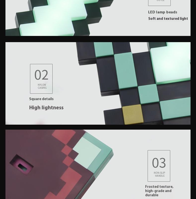 Diamond Sword 14 Inch USB Desk LED Night Light 11 Color Decorative Fun Safe Mood Lamp for Home Bedroom Living Room Office USB Powered LED Technology Ambient Glow Lighted Floor Standing