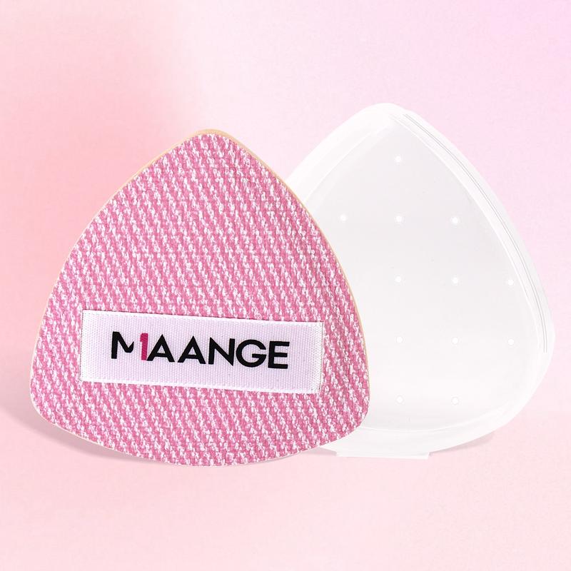 Maange Triangle Air Cushion Powder Puff with Storage Box, Makeup Sponge Applicator, Single Pack, Cosmetic Beauty Tool