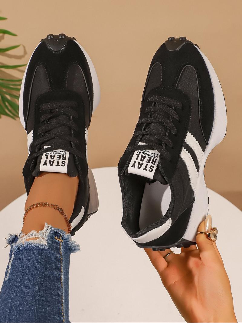 Women's new fashionable casual lace-up sneakers, autumn and winter outdoor walking shoes, simple and versatile trendy thick-soled heightened comfortable casual shoes, suitable for daily leisure and commuting wear, must-have for gifting and back-to-school Women's new fashionable casual lace-up sneakers, autumn and winter outdoor walking shoes, simple and versatile trendy thick-soled heightened comfortable casual shoes, suitable for daily leisure and commuting wear, must-have for gifting and back-to-school