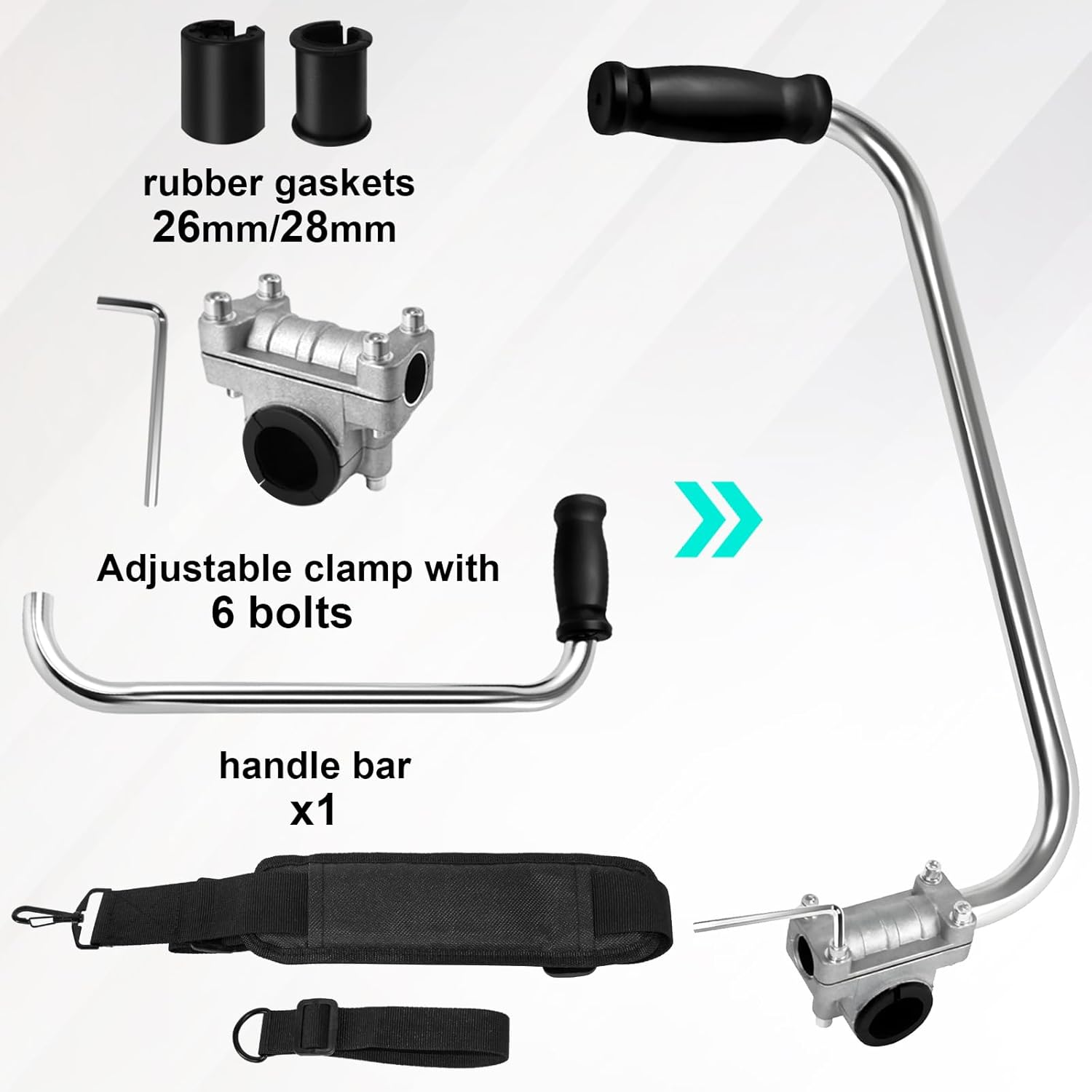Trimmer Handle, String Trimmer Handle with Bracket Clip, Weed Wacker Handle Extension, Trimmer Handle for Landscaping and Landscaping Trimmer Handle, String Trimmer Handle with Bracket Clip, Weed Wacker Handle Extension, Trimmer Handle for Landscaping and Landscaping