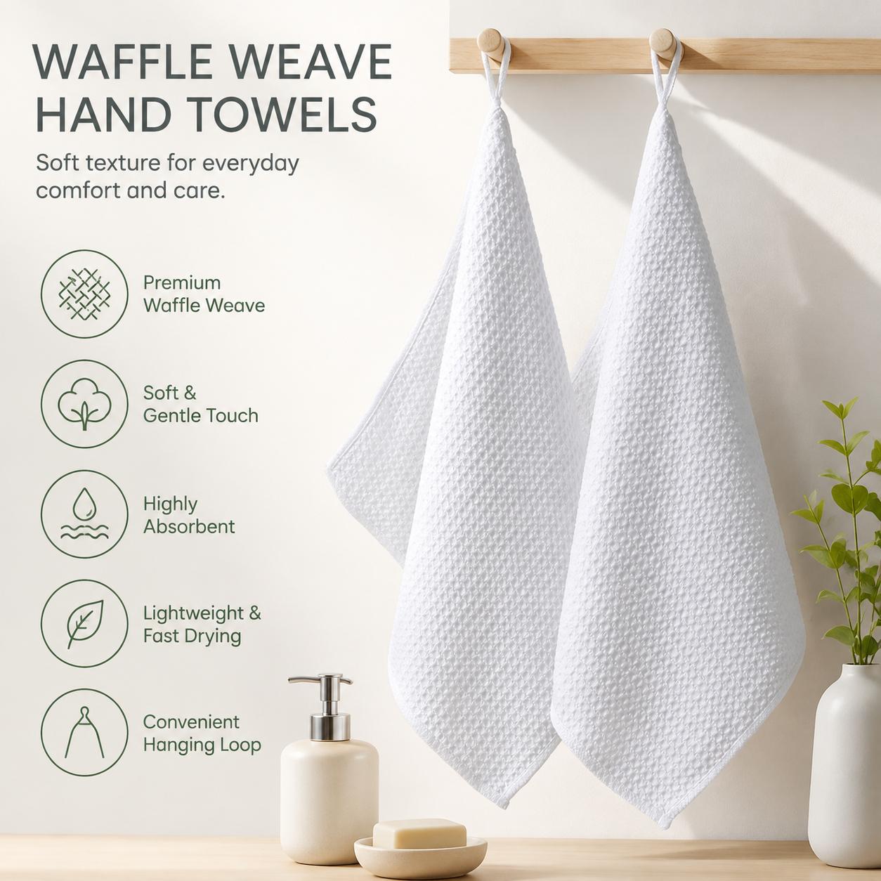 Premium 2-Pack 30x30cm Waffle-Weave Microfiber Towels - Absorbent Cloth for Baristas, Coffee/Espresso Machines, Kitchen Countertop Maintenance, Lint-Free, Quick-Drying Cleaning Cloths, 2Pc- 30 * 30Cm White