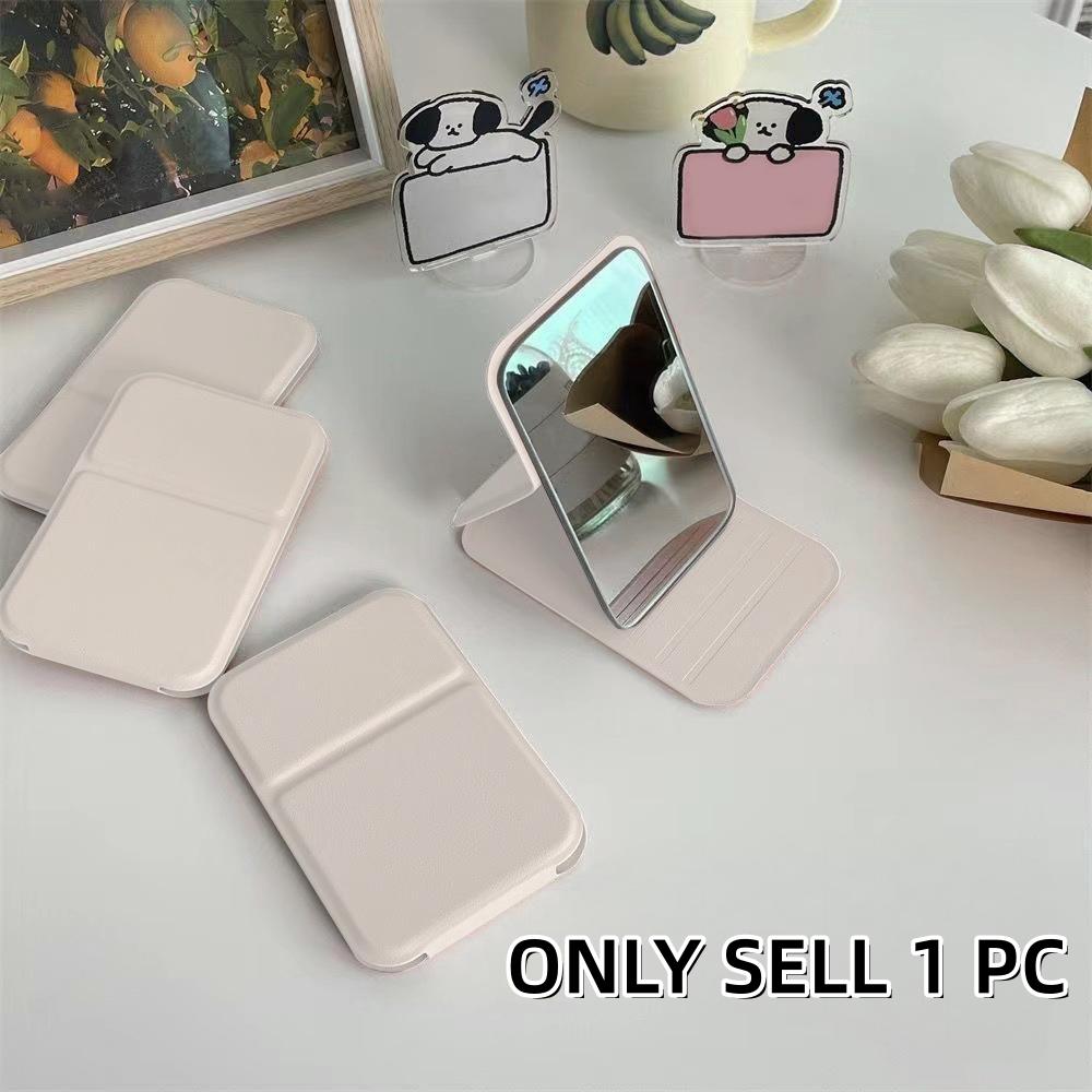 Portable Makeup Mirror, Simple Foldable Desktop Vanity Mirror, Mini Travel Mirror, Dormitory Tabletop Mirror, Portable Folding Mirror, Single Item
