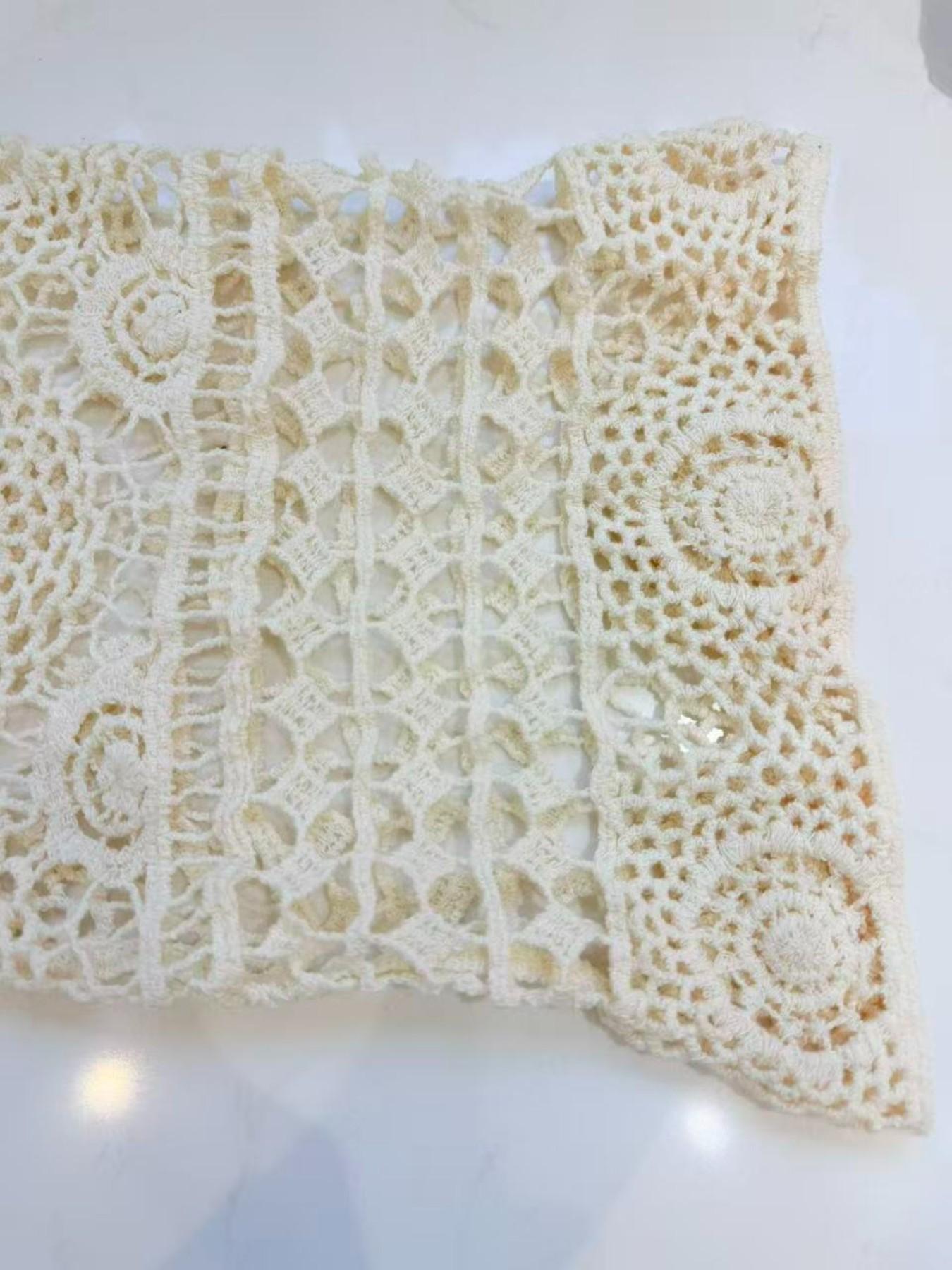 Boho Style Women's Hollow Out Cardigan, Knitted Lace Embroidery, Flare Sleeves, Long Sleeves, Casual Fashion, Perfect for Spring and Fall