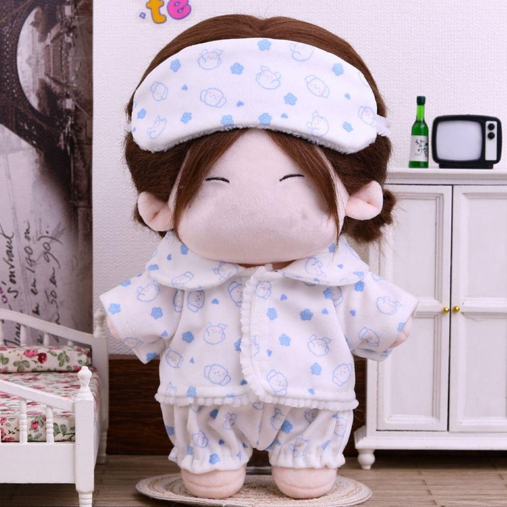 Shirt Shorts Patch Doll Clothes Doll Accessories For Cotton 20cm Doll Pajamas Suit Photo Props Cartoon Mini Blouse Pants Set