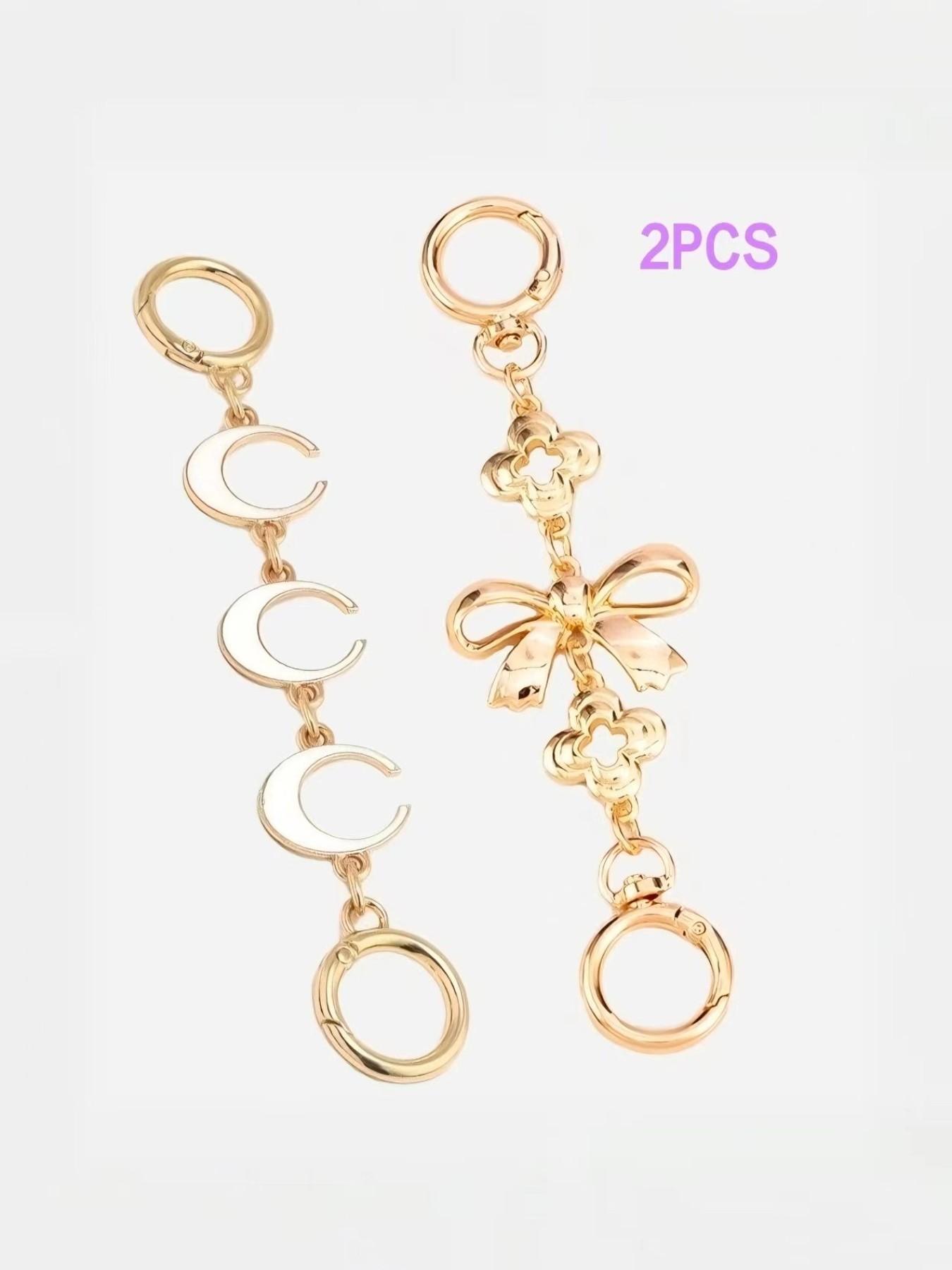 Heart & Moon Design Purse Chain Extender, Novelty Bag Extender Chain, Purse Strap Extenders for Women & Girls, Bag Charm Accessories