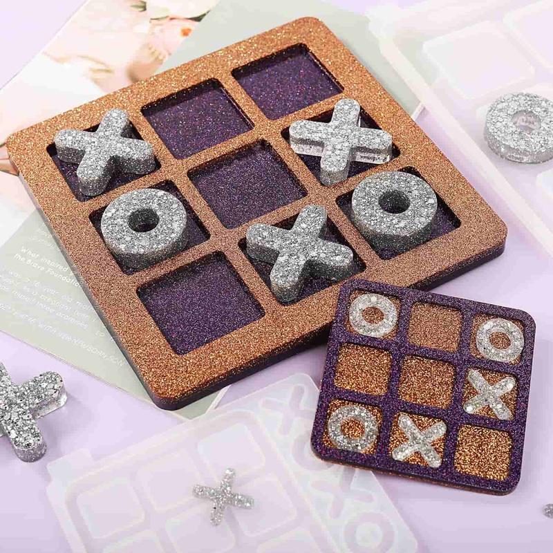 2 Count Large Tic Tac Toe Resin Silicone Mold for Resin Casting, DIY Tabletop Board Game,Travel Game, Children's Day Gift Crafts - LET'S RESIN