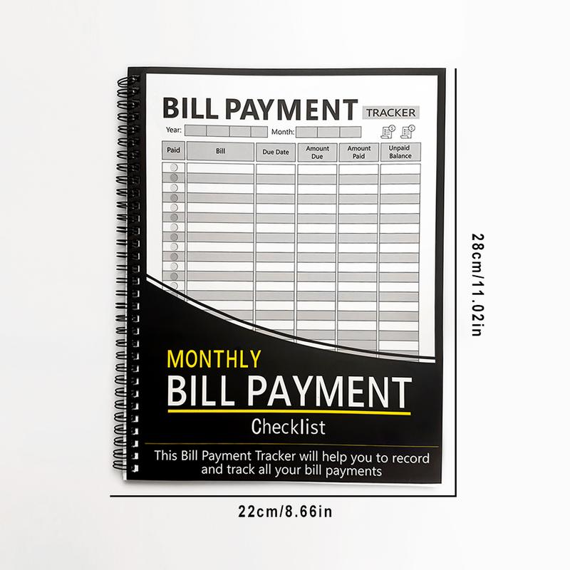 Bill Tracker Notebook, 1/3 Counts Monthly Bill Organizer, Finance Checklist Organizer Financial and Payment List Organizer, Suitable for Home Office School, Office Stationery Supplies