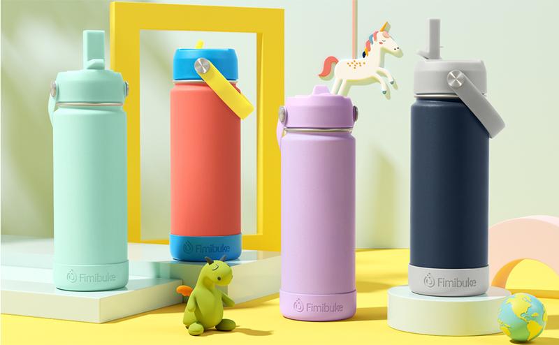 Product Introduction of Fimibuke Insulated Water Bottle - 18oz BPA-FREE 18/8 Stainless Steel Cup with Straw Travel Tumbler Double Wall Vacuum Leak Proof Water Bottle for School Boys Girls Mug Springtok 0