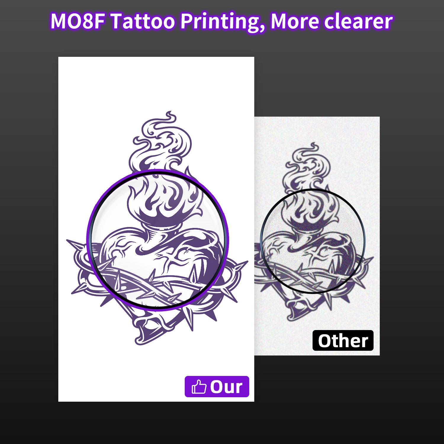 Phomemo M08F Tattoo Printer – Wireless Bluetooth Thermal Printer for Tattoo Artists & Beginners, Compatible with Smartphone, Tablet & PC, Includes 10pcs Transfer Paper, Ideal for On-the-Go Tattoo Transfers