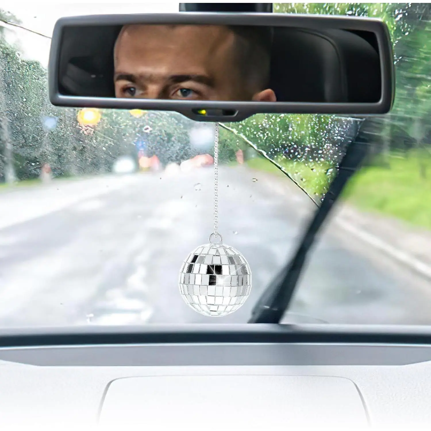 1 count Mini  Disco Ball - 2.1 Inch   Ornament for Disco Balls, Rear View Mirror Hanger,  Accessories for Women, Men, Disco Birthday Party Decorations