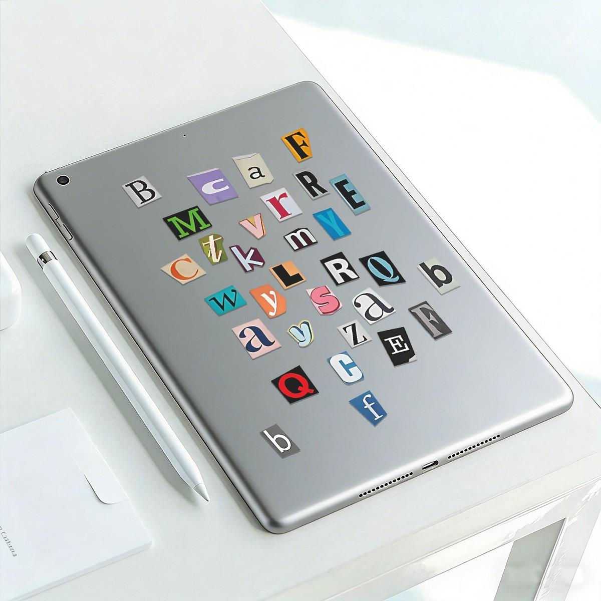 287 Piece Beautiful Alphabet Number Symbol Stickers, Vintage Decals for Diaries, Laptops, Phone Cases, DIY Crafts, Students, Teens