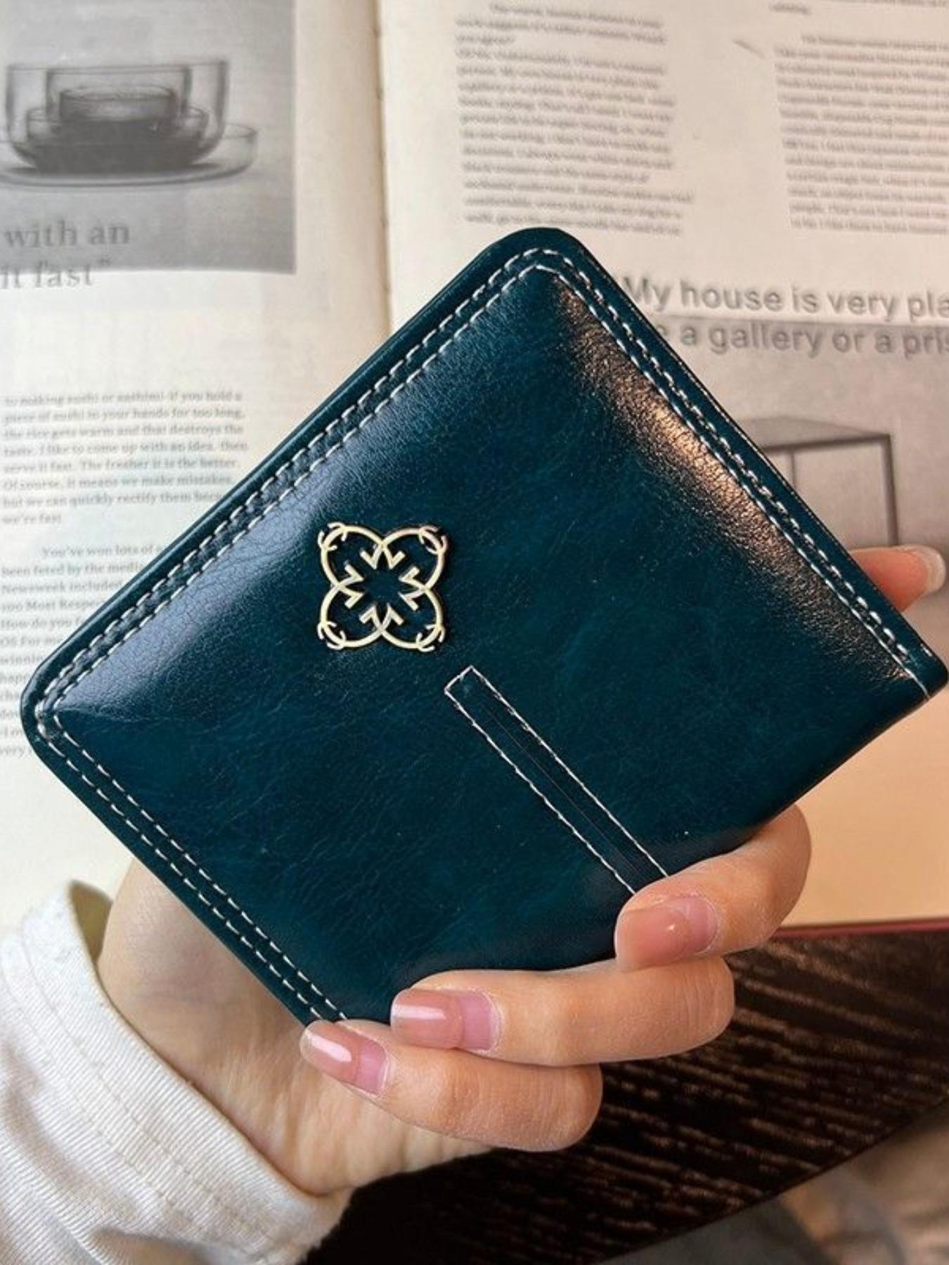 Women's Short Vertical Wallet, Vintage Fashion Style, Multiple Card Slots with Zipper Coin Pocket, Casual Daily Use Commuter Purse