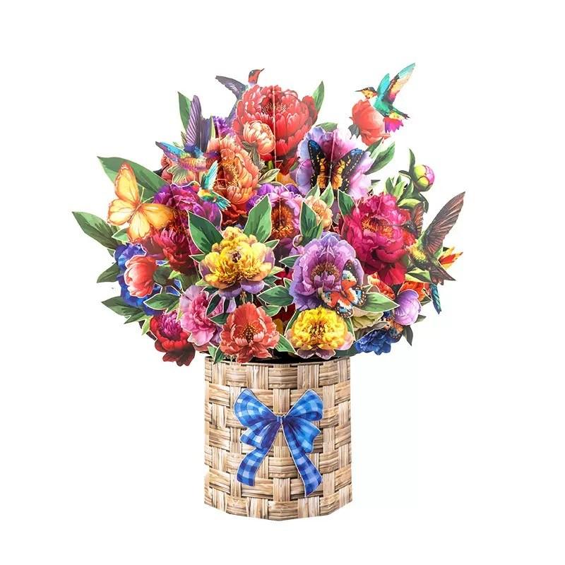 Paper Love Flower Bouquet Pop-Up Card – Mothers Day Gift, Mother's Day Card, Mom's Day Flowers, 3D Popup Greeting Card, Keepsake Flowers, Inspirational Card, Gifts for Mom, Wife, Grandma, Mother-In-Law, Birthday, Anniversary, Get well, Thank You