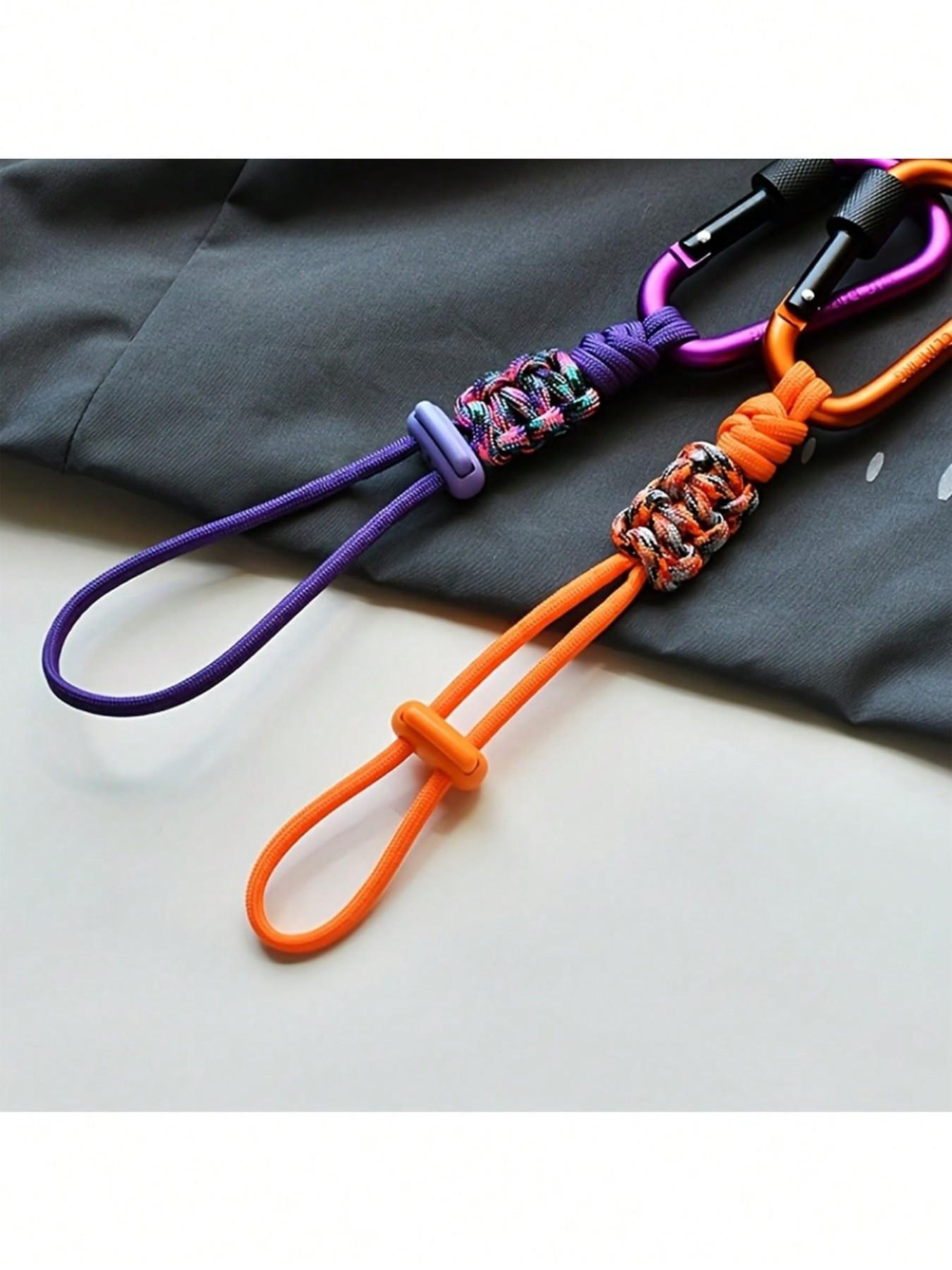 Multifunctional Outdoor Camping Accessory, Durable Braided Rope Keychain With Anti-Loss Strap And Water Bottle Hook, Rope Carabiner, Multi-Functional Hiking Backpack Buckle, Portable Water Bottle Lanyard For Hiking, Camping, Cycling, Beach, Etc