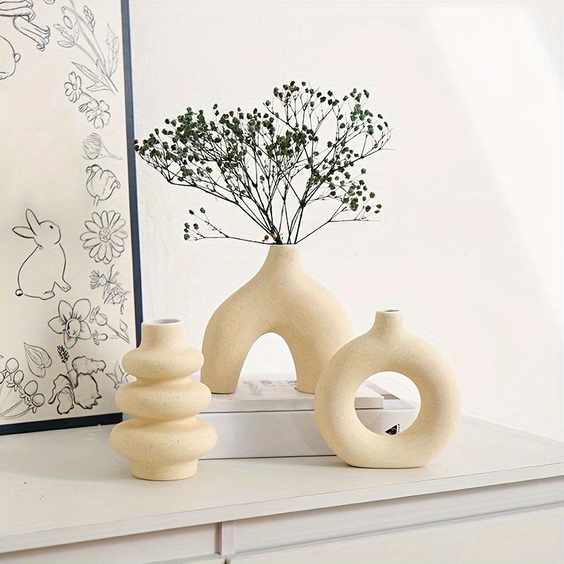 Set of 3 Bohemian ceramic vase set, decorative vase ornaments, wedding living room, bedroom, coffee shop, dining table decoration gifts