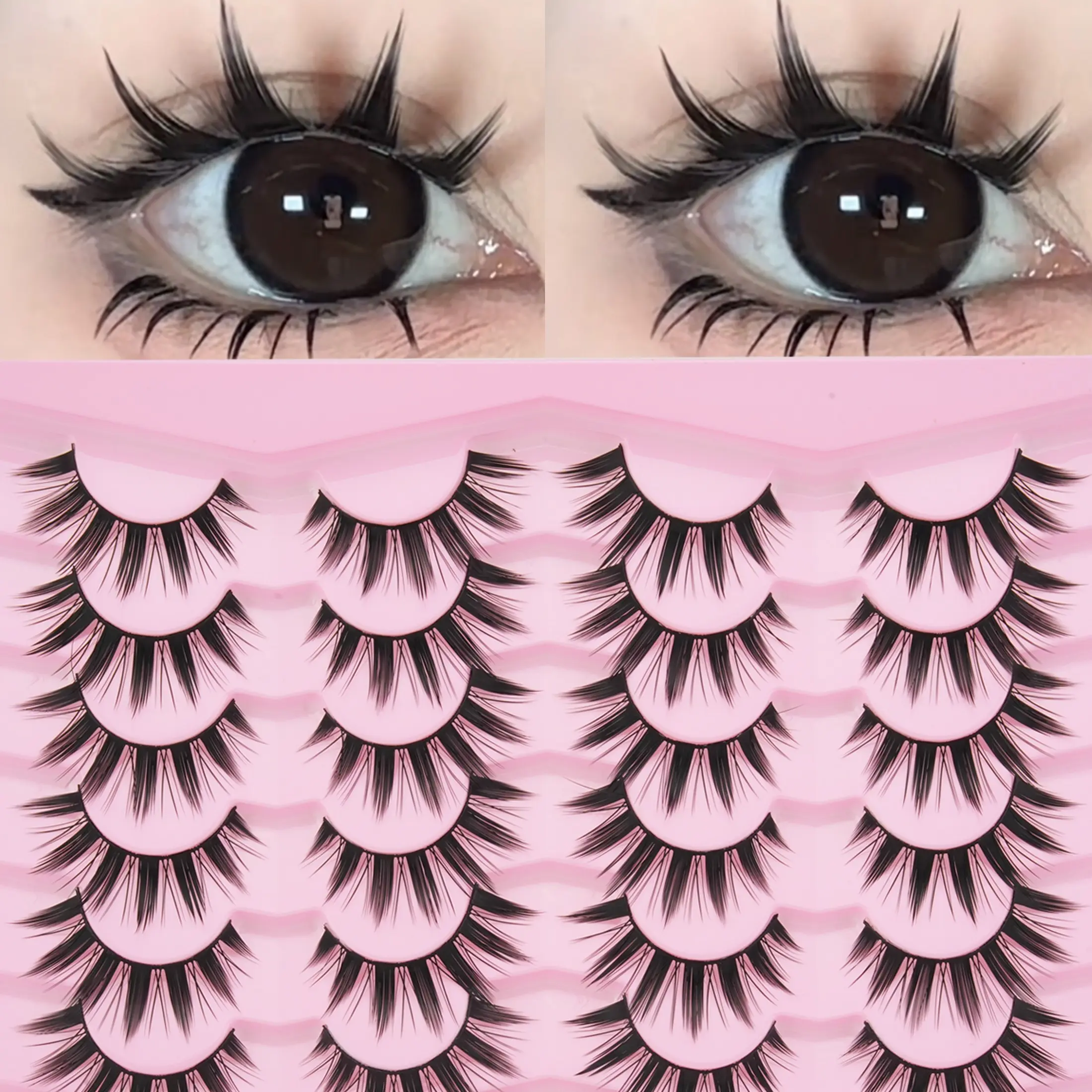 14 Pairs European Style False Lashes, Full Strip Design, Quick Application, Deep Eye Makeup, Reusable, Suitable for Daily, Parties, Holidays