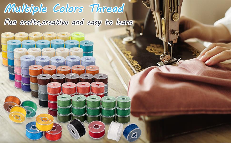Sewing Thread Bobbins with Bobbin Case, SizeA Class 15 Bobbins, Sewing Machine Bobbins, Sewing Machine Thread, Prewound Bobbins for Singer/Brother/Janome/Babylock Machine  (36 colours  )