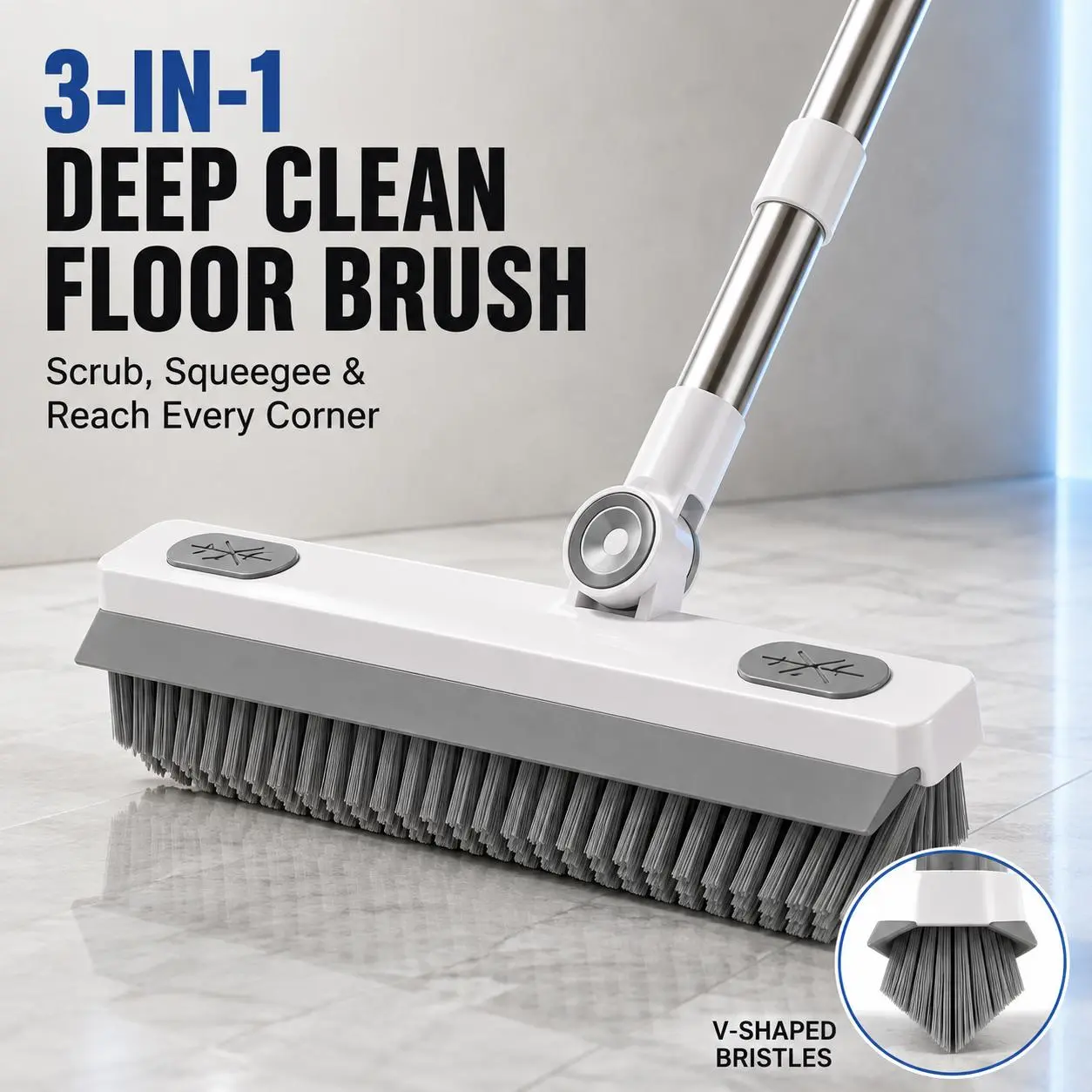 A squeegee suitable for floors, glass, tiles, windows and bathrooms / A squeegee for removing water marks, dust and pet hair / Durable cleaning equipment