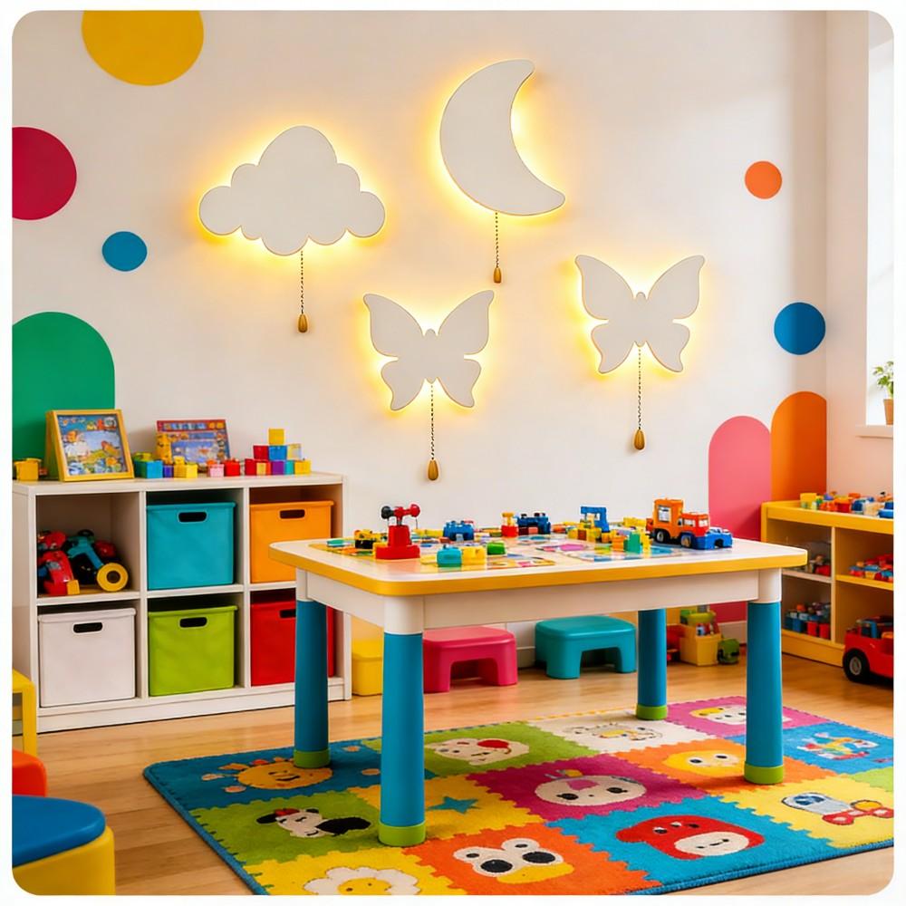 1pc Star And Cloud Wall Light,  Include Star, Cloud, Moon, Butterfly Shape, Home Decor, Wall Hanging Ornaments, Party Night Lights, Birthday Party, Room Ambiance Lighting, Creative Surprise Decoration Props, Battery-Operated (Batteries Not Included)