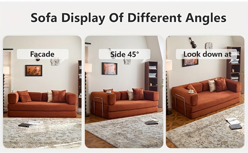 78.8'' Sofa Bed Cloud Couch Corduroy Upholstered Sectional Convertible Multi-Functional Floor Sofa for Living Room & Apartment Furniture