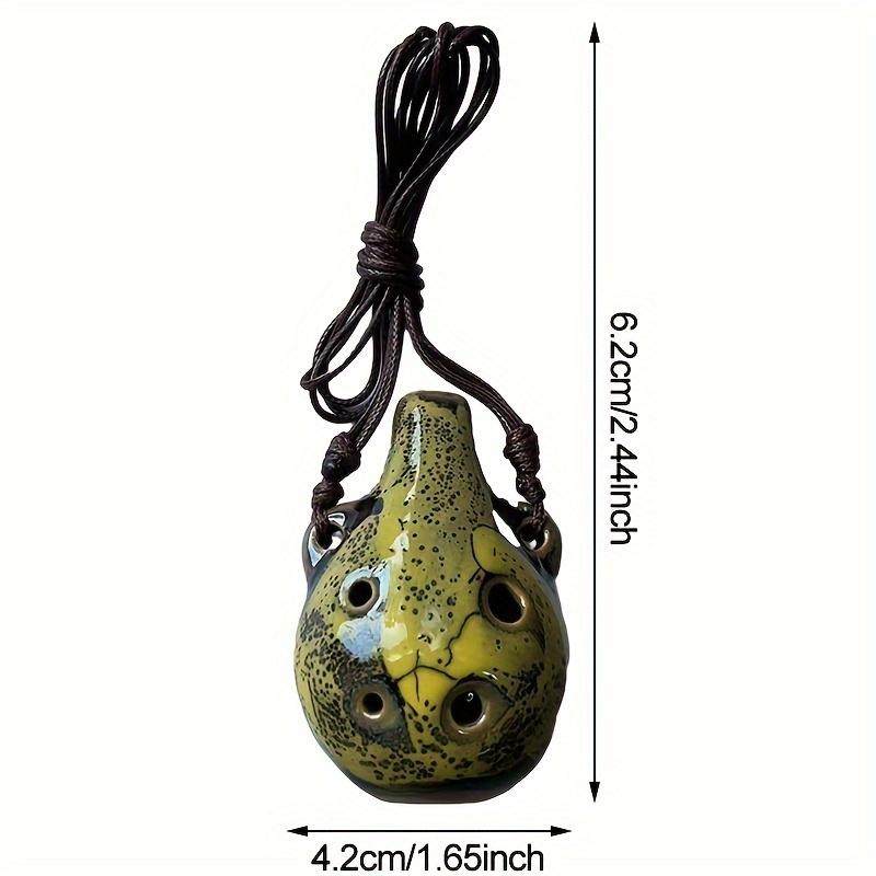 A Six-Hole Ceramic Ocarina - Vintage Style Six-Hole Mini Ocarina, Portable Mini Musical Wind Instrument with Adjustable Lanyard, Available in Purple/Red/Green/Blue/Yellow, Ideal for Music Lovers and Beginners, Musical Instruments