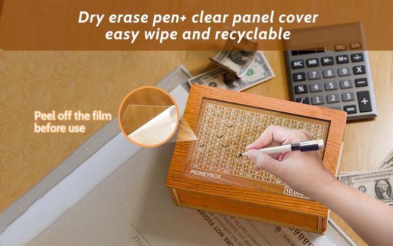 Wooden Savings Box – Eco-Friendly $10,000 Saving Challenge & 2026 Money Plan Gift