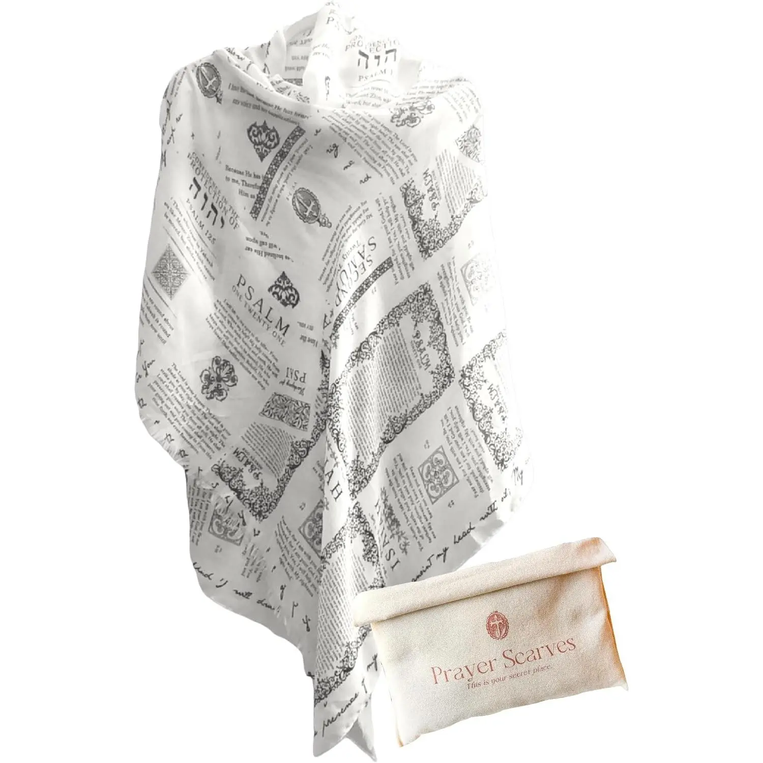 Psalm 91 Protection Bible Verse Shawl – Vintage Scripture Scarf with 7 Bible Verses, Christian Gift for Women(Gift)