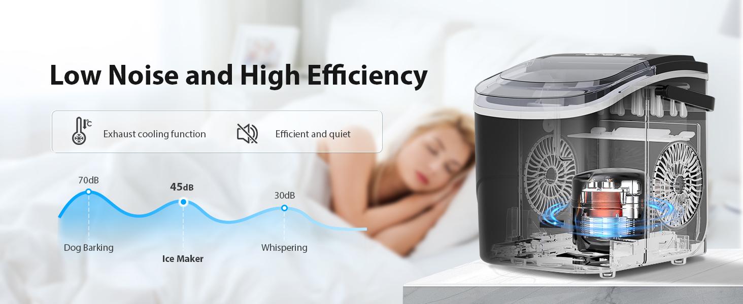 Antarctic Star Countertop Ice Maker with Handle,9 Ice Cubes Ready in 6 Minutes,26lbs/24Hrs,Bullet Ice Maker Countertop with Self-Cleaning,Portable Ice Maker for Kitchen/Office/Home/Camping/RV Scoop Utensils Machine