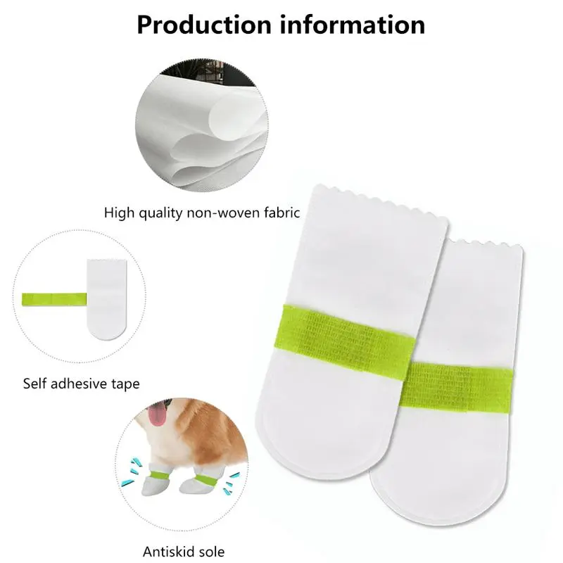 Dog Disposable Booties Waterproof Outdoor Puppy Shoes Paw Protection Adjustable