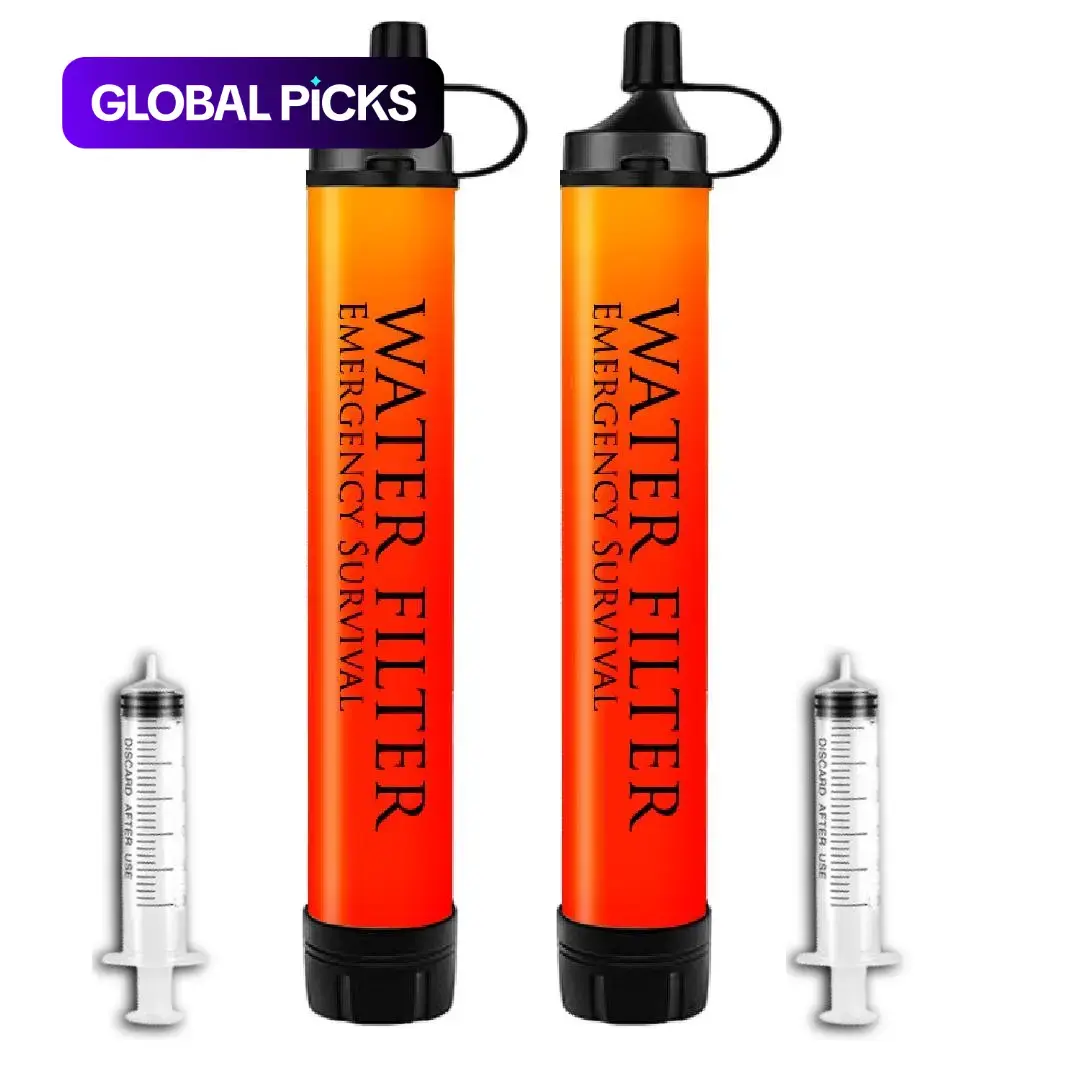 Emergency Survival Water Straws, 1 Set Portable Water Filter, Lightweight Reusable Water Filter for Camping, Hiking, Travel and Biking, Camping Accessories #GLOBAL PICKS