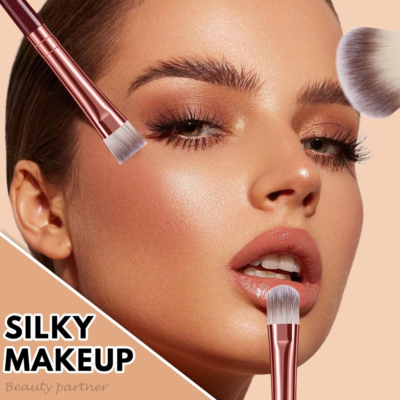 30pcs Makeup Tool Set, Includes 18pcs Brushes, Waterproof Cosmetic Bag, Sponge Pads, Powder Puffs, Brush Cleaning Tool