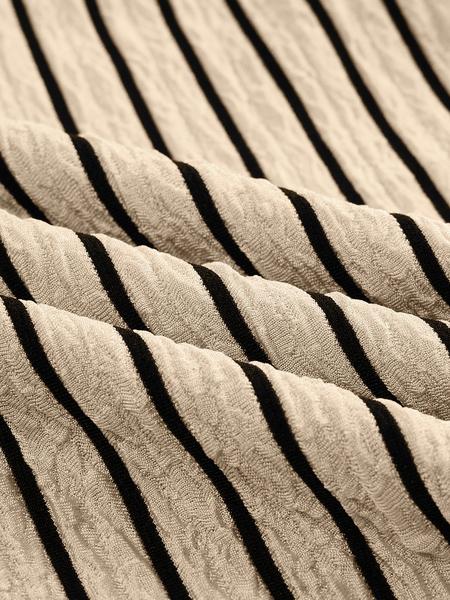 Aliling Striped Print Women's Two Piece Set Tank Top And Skirt Suit Slim Skinny High Waist Midi Long Skirt,Casual Sleeveless Button Vest Tops,Female Elegante Clothes Daily Wear