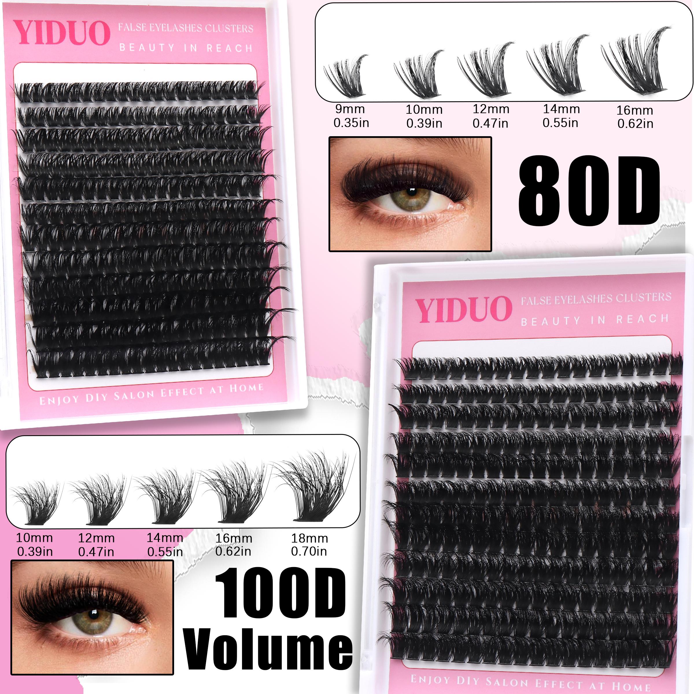 YIDUO 7 Styles Lash Clusters Kit Volume Eyelash Clusters Kit With Bottom eyelash&Spikes Lashes 1600 pcs DIY Individual Lashes Eyelash Extensions 5-20mm 40D&60D&80D&100D&Volume Lash with Lash Bond and Seal, Lash Remover