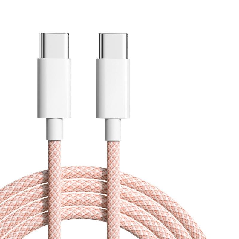 60w Type C Data Cable, Braided Charger, Long 1m Fast Charging Cable, Ultra-Fast Type C Adapter for Smartphones and Mobile Devices