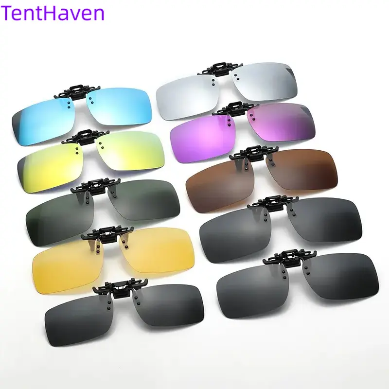 Unisex Compact Sports Clip-On Sunglasses with Polarized TAC Lenses, Metal Clip, UV Blocking Protection Lens, Anti-Glare for Driving, All Seasons Use, Polarized Lenses, Tinted Tac Polarized Lenses