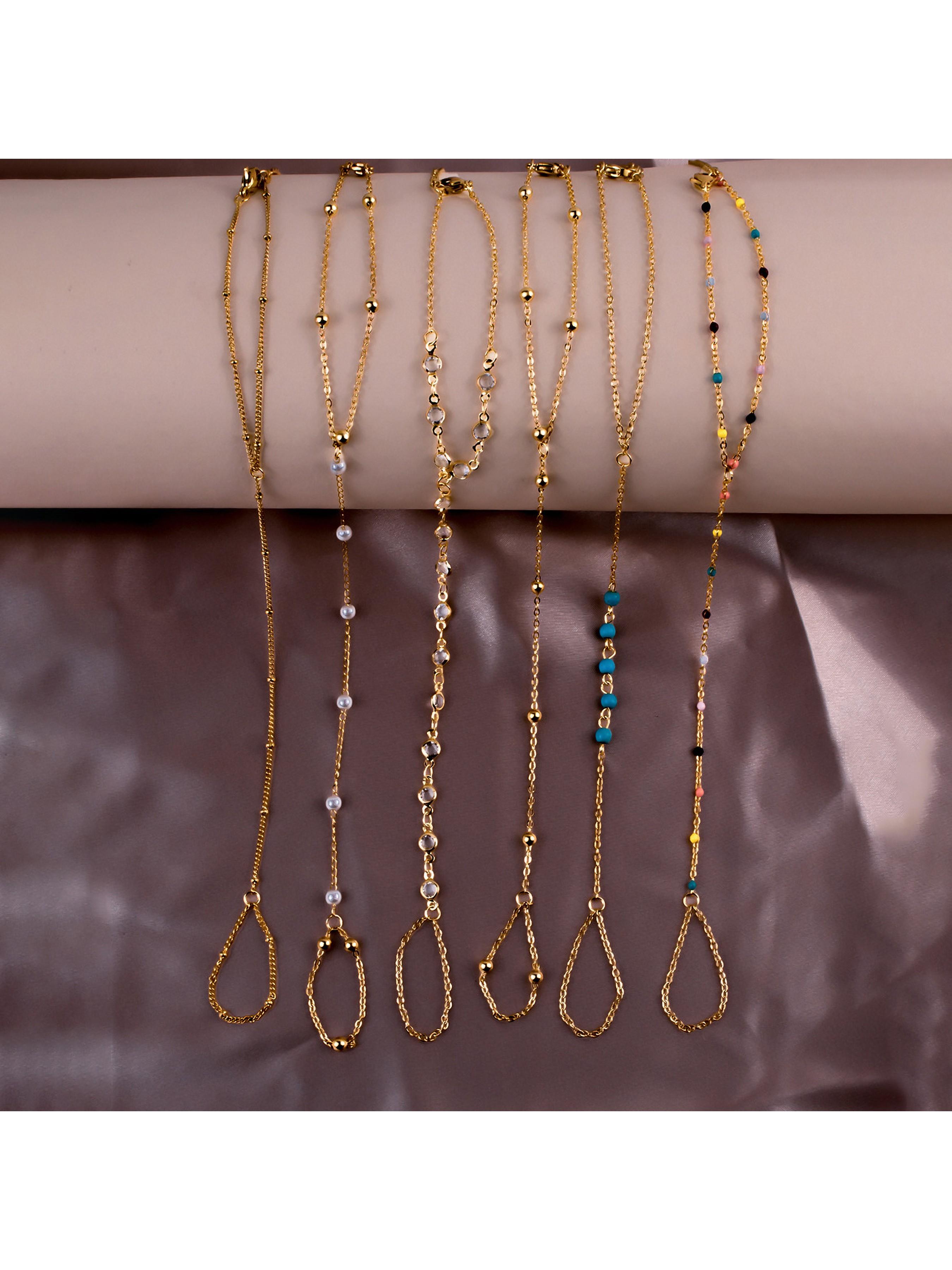 Women's Boho Minimalist Jewelry Set, Stainless Steel & Crystal Beads Design, Ideal Gift for Beach Vacation Music Festivals Parties