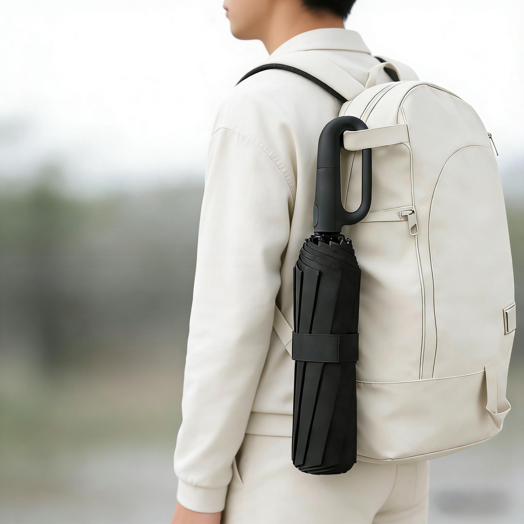 Auto Open Folding Umbrella with Quick-Release Handle, Windproof Portable Rain Umbrella, Unisex Fashion Car Umbrella, All Weather Use