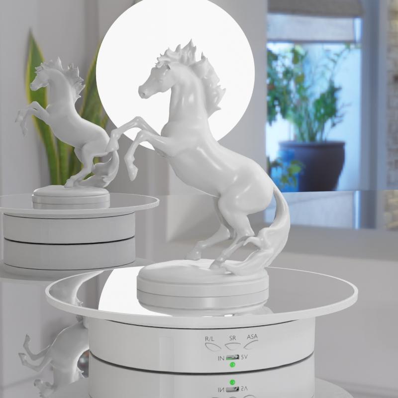Rotating display stand Electric turntable display table smooth mirror jewelry display hand model live shooting speed rotating table bright glass mirror, Display Riser, Adjustable Standing Shelf