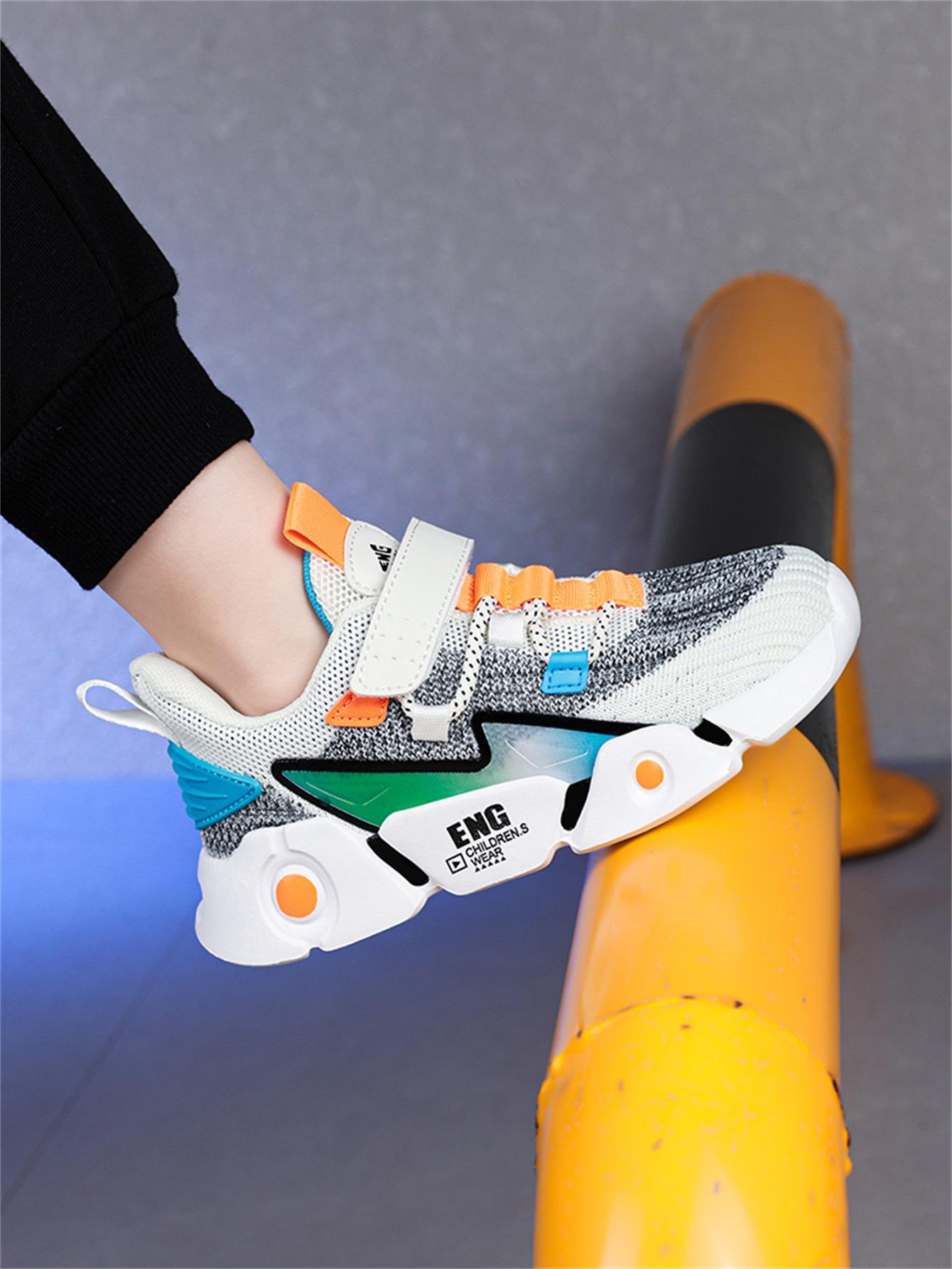 Boys Girls Trendy Gradient Color Classic Fashion Casual Shoes, Campus Lightweight Comfort Outdoor Sports Shoes, PU Leather Eva Sole