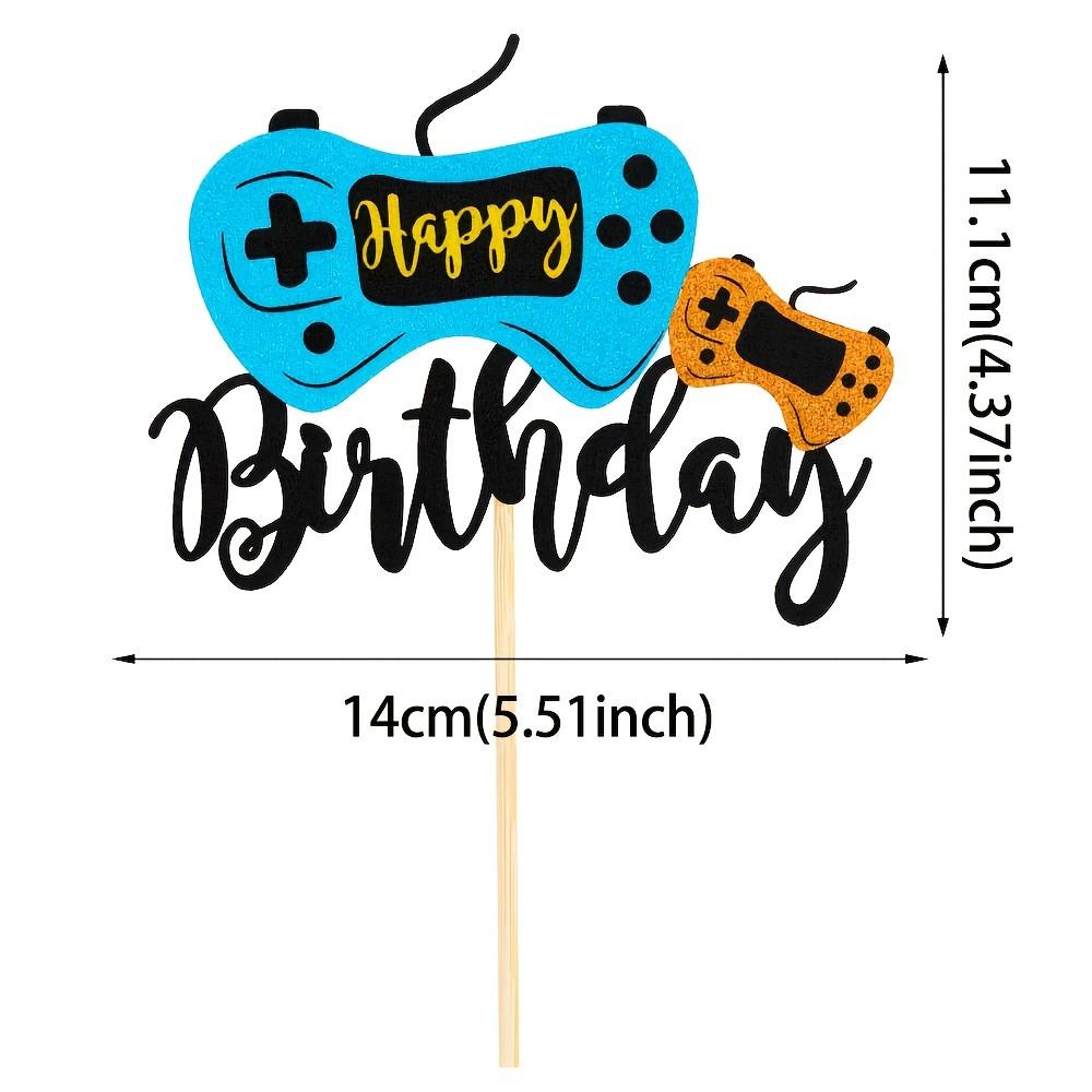 1 game-themed birthday party cake decoration