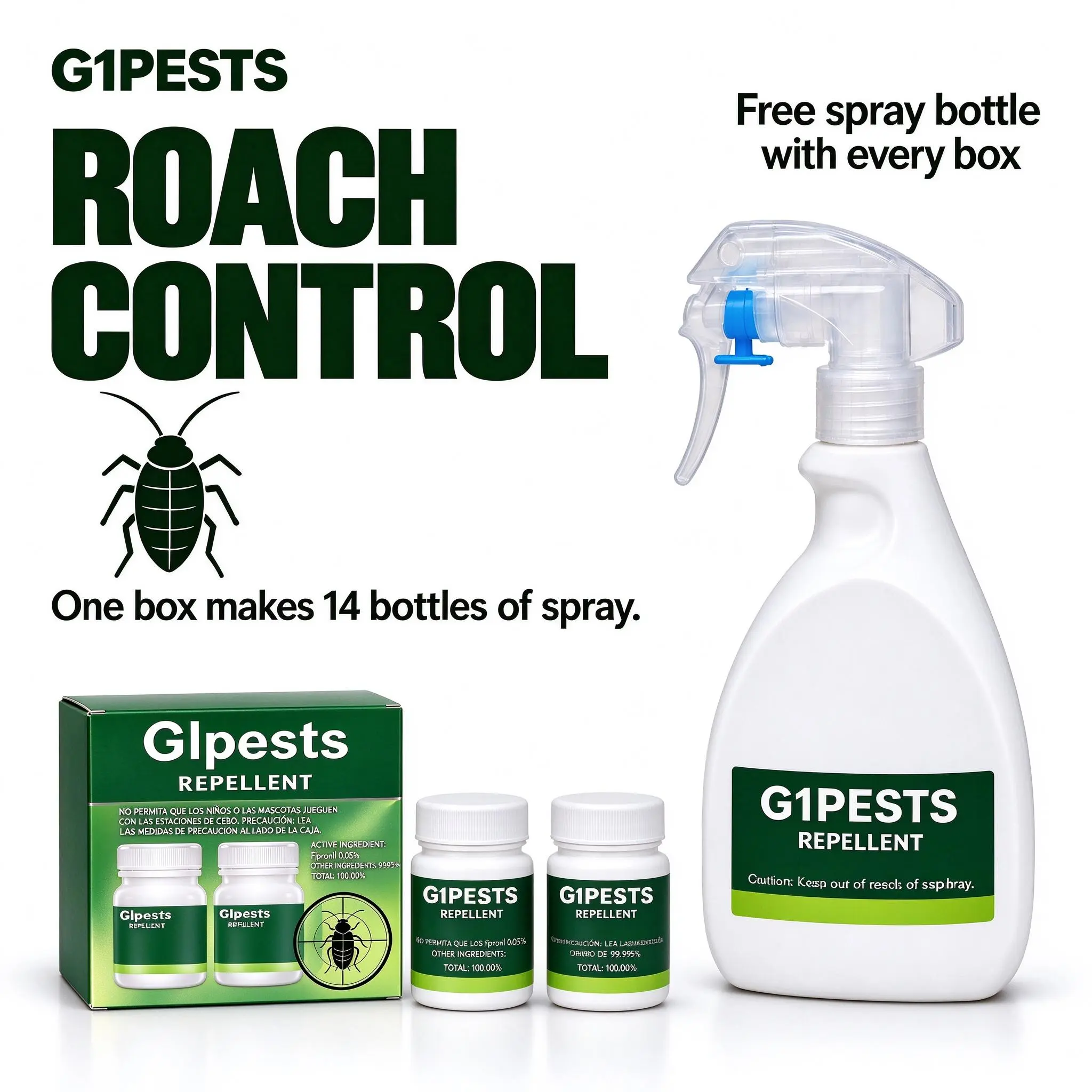 Powder Pest Control Concentrate Repellent Mix - Indoor&Outdoor Liquid for Bed Bugs, Ants, Cockroaches &Crawlinginsects, Repels 40+ Species, Pet Safe When UsedasDirected, Mixes to 1 Gal, Indoor Pest Control