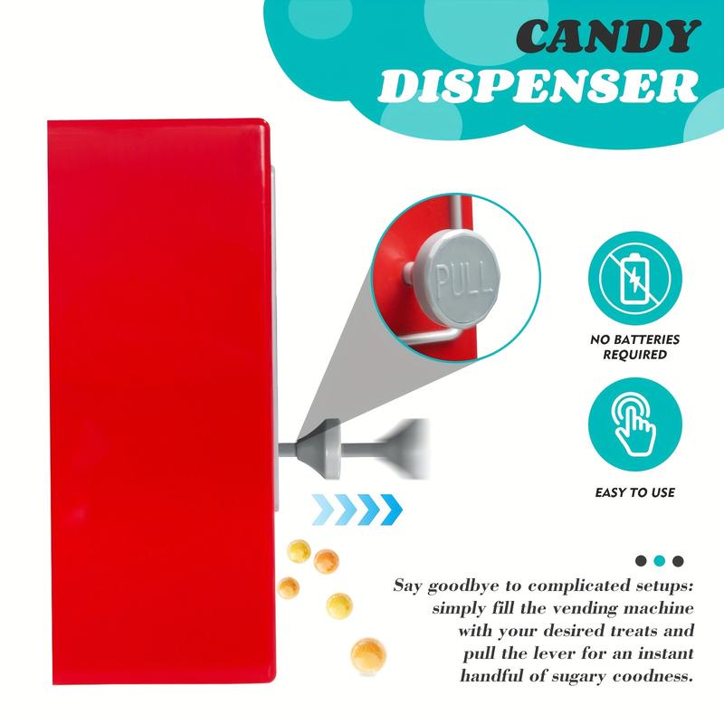 Retro Mini Candy Vending Machine - Perfect for Gumballs, Jelly Beans & Treats - No Batteries Required - Ideal Kitchen Accessory & Great Gift for Youngsters
