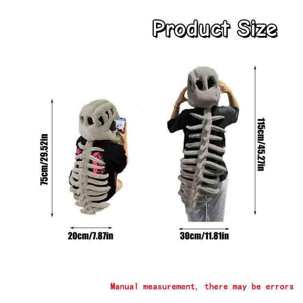 Dinosaur Skeleton Headgear Pillow, 4 Color Options Available, Unisex Cushion, Perfect for Halloween Party Cosplay and Sofa Lounging