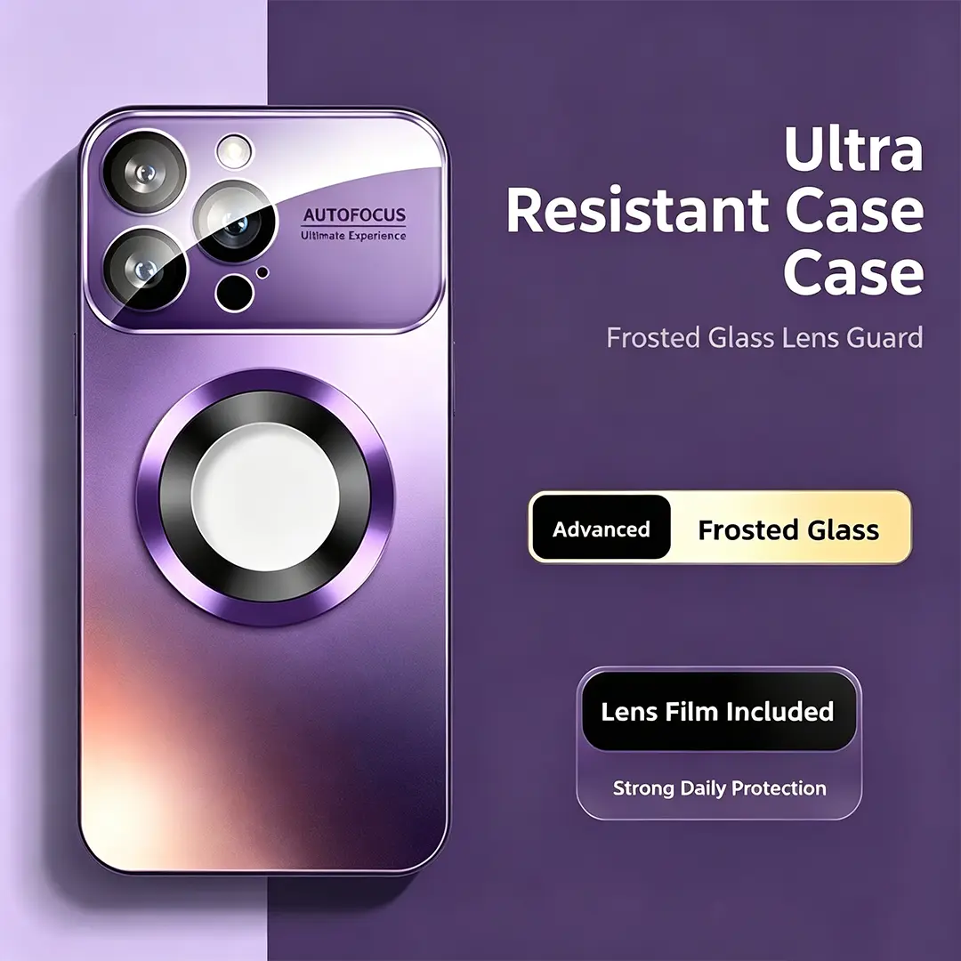 with MagSafe Magnetic Phone Case with Logo Cutout & Built-in Lens Protector, Military Grade Drop Proof Purple Cover for iPhone 17 Pro Max 16 15 14 13 12 Pro Max Plus flexible rubber liner ip17promax fashion gift anti large window