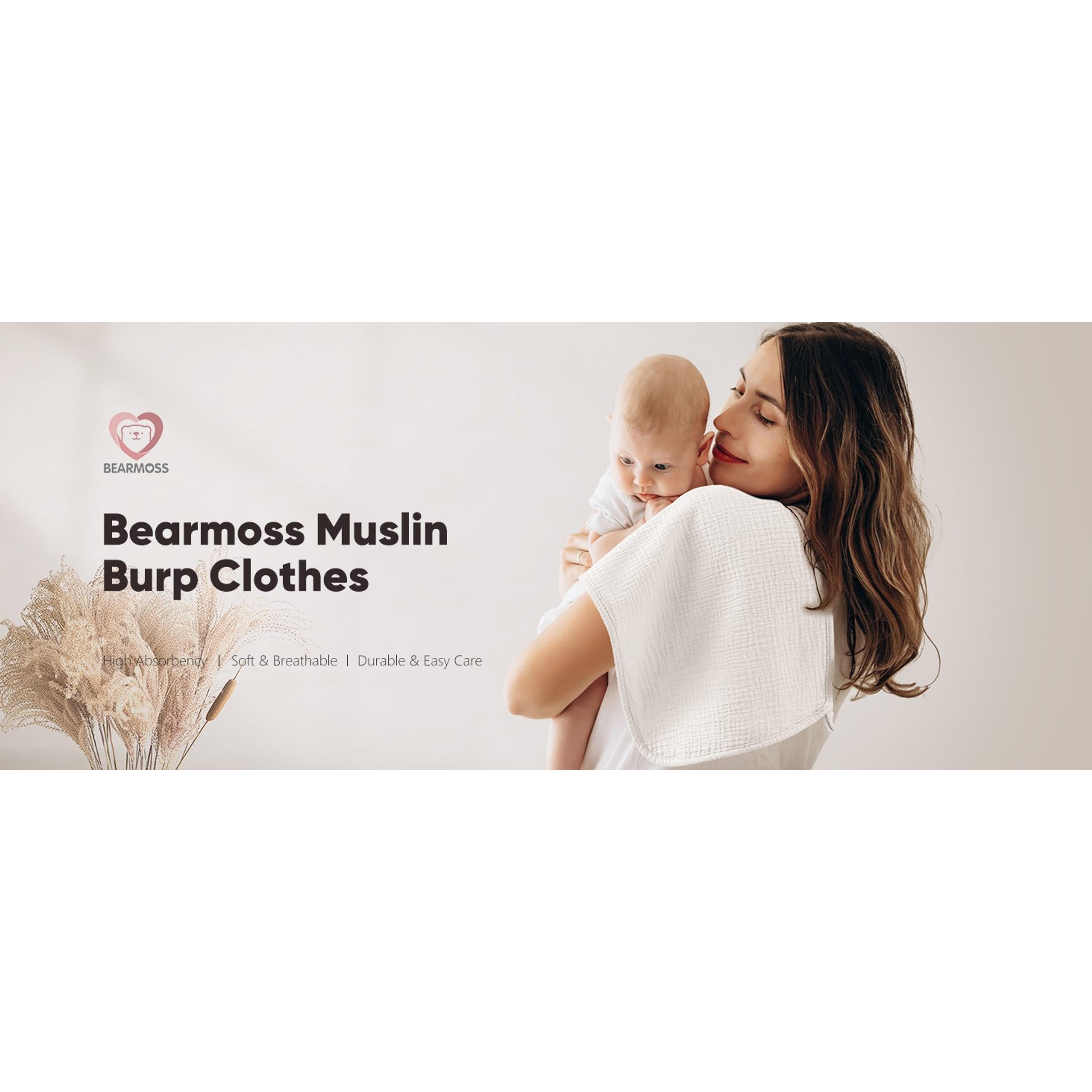 Muslin Burp Cloths, 100% Cotton Baby Burping Cloths, Large Extra Soft Absorbent for Unisex Newborn Boys and Girls, 20x10in, 6 PackGift