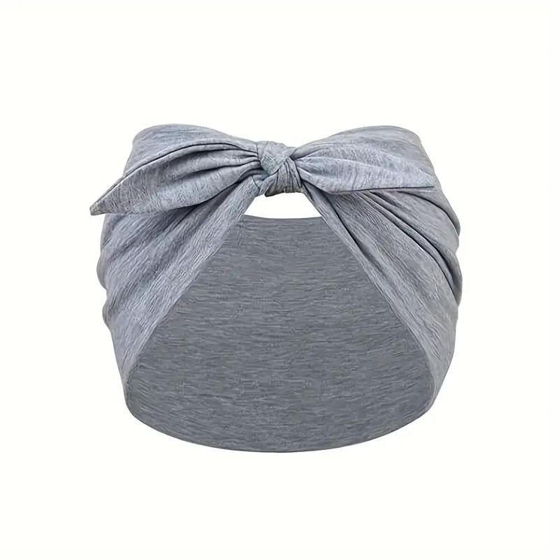 Fashion Solid Color Hair Tie, Soft Elastic Loose Headband with Elegant Bow Design, Comfortable for Daily and Vacation Wear, Headband Head Wrap