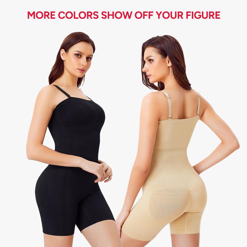 Nebility Women's 2 Piece  Bodysuits for women Seamless Comfortable Shapewear Crew Neck Square Neck Sleeveless Womenswear Basic Compression Black(Upgrade)