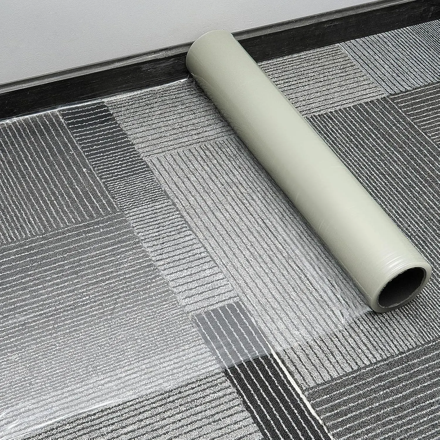 Plastic Carpet Protection Film Self Adhesive Cover Protector Heavy Duty Shield for Stairs Rugs Floor Surface Home Renovation Moving Holiday Party Pet